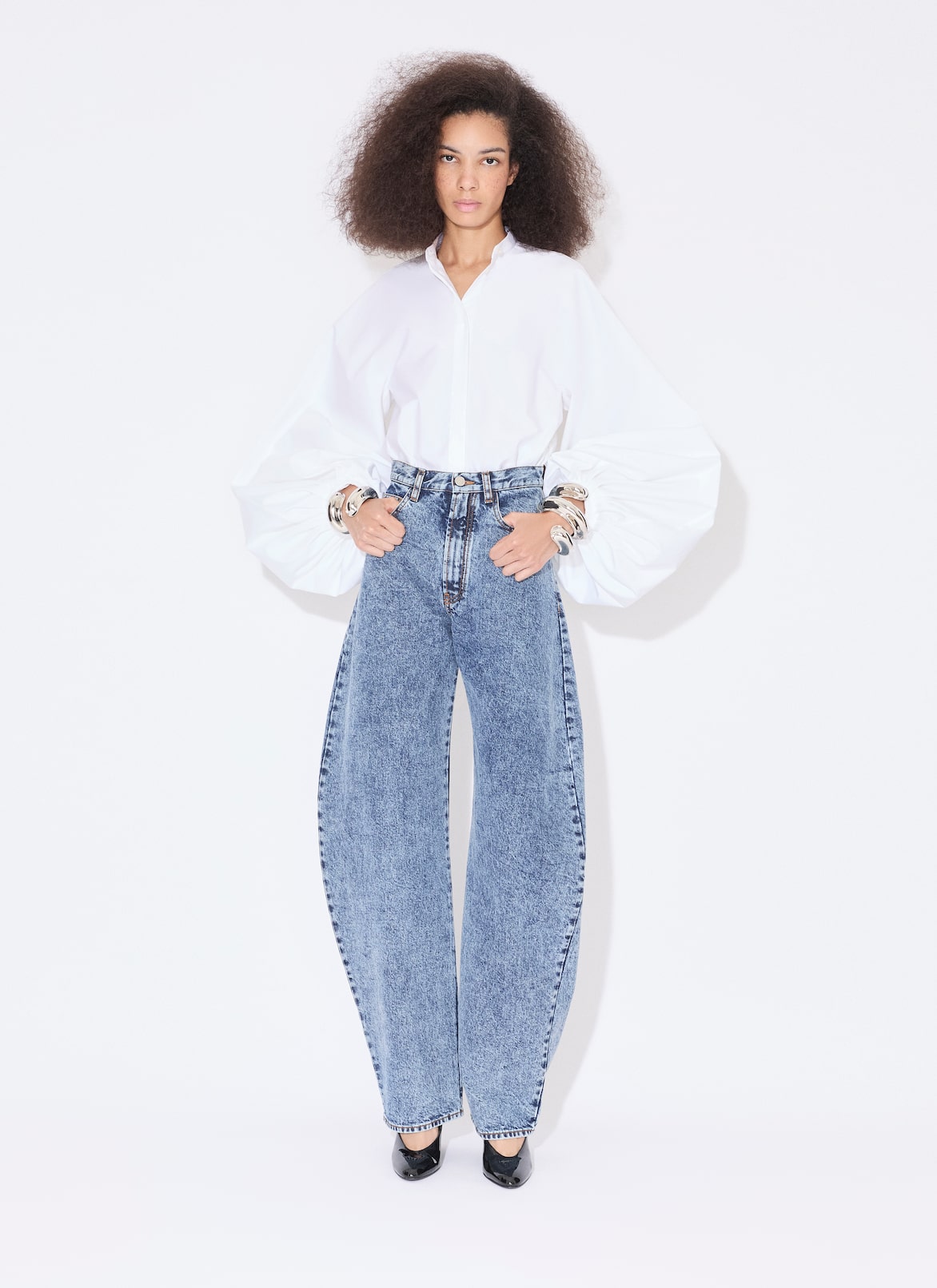 POPLIN BALLOON SHIRT ALAÏA WHITE POPLIN BALLOON SHIRT